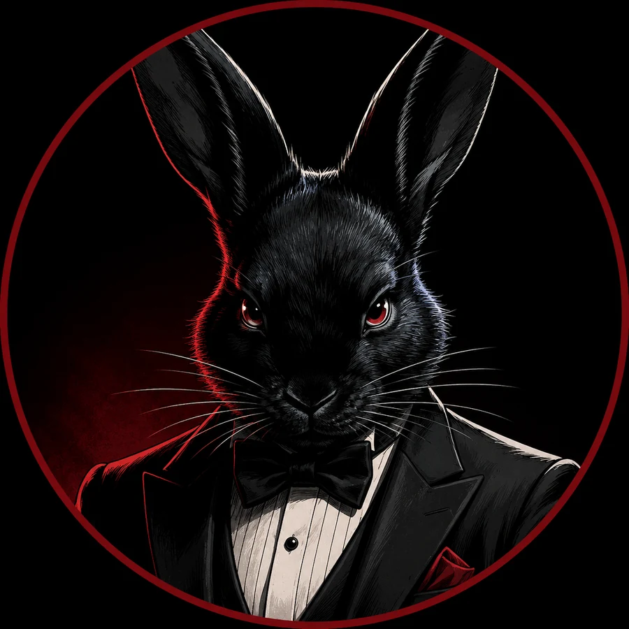 Schwarzes Killerkaninchen im Smoking, Profilbild von Alexander Lardo
